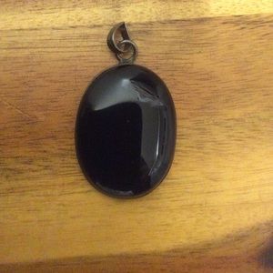 Obsidian stone pendant